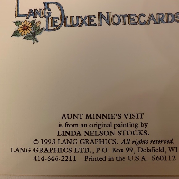 Note Cards (6) Linda Nelson Stocks “Aunt Minnie’s Visit, + (4) Kinkade cards - Picture 5 of 7